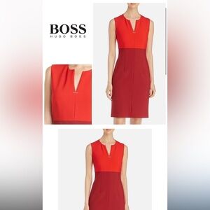 New. Hugo Boss Daedalus red sheath dress. Size 14. Retails NWT $495
